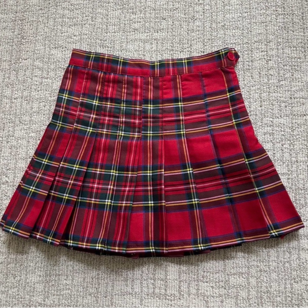 Plaid Pleated Mini Skirt